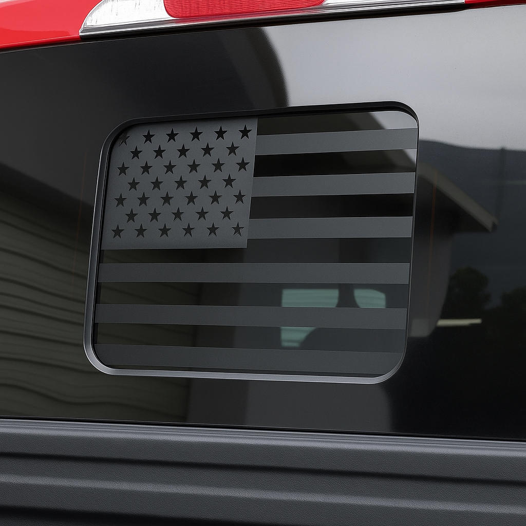 Ford F150 F250 F350 2015–2025 Rear Middle Window American Flag Decal