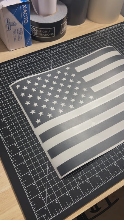 Dodge RAM 1500/2500/3500 Rear Middle Sliding Window American Flag Decal 2009-2024