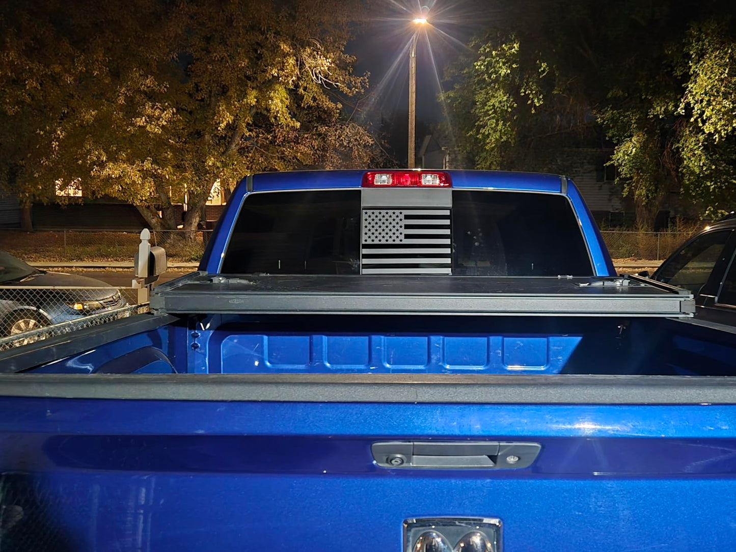 Dodge RAM 1500/2500/3500 Rear Middle Sliding Window American Flag Decal 2009-2026