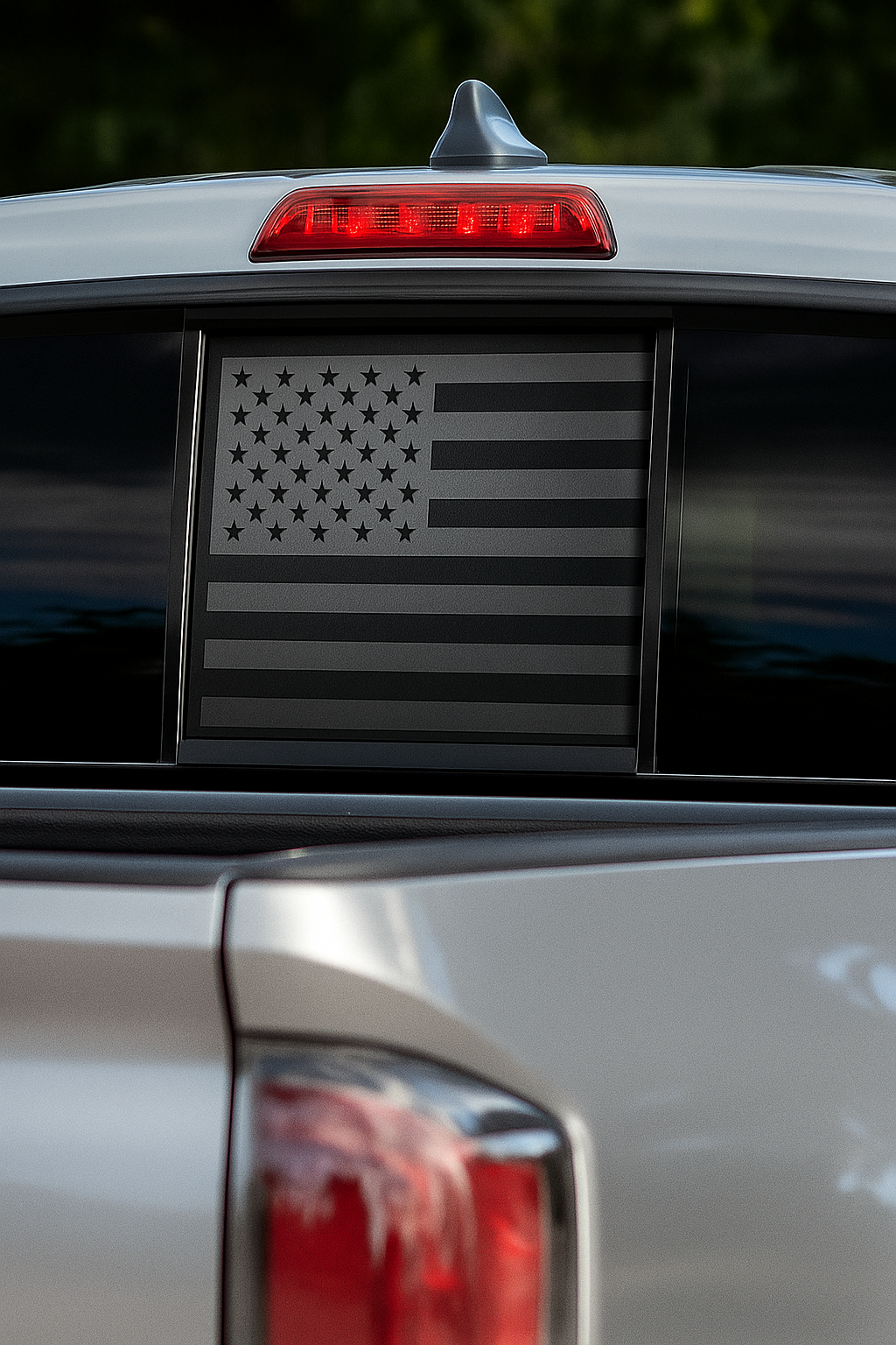 Toyota Tacoma Rear Middle Sliding Window American Flag Decal (2005–2023)